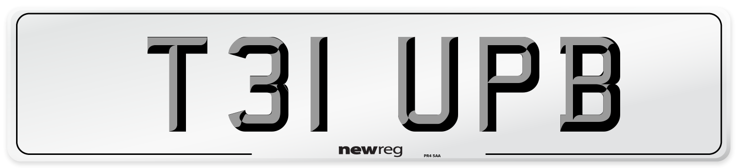T31 UPB Number Plate from New Reg